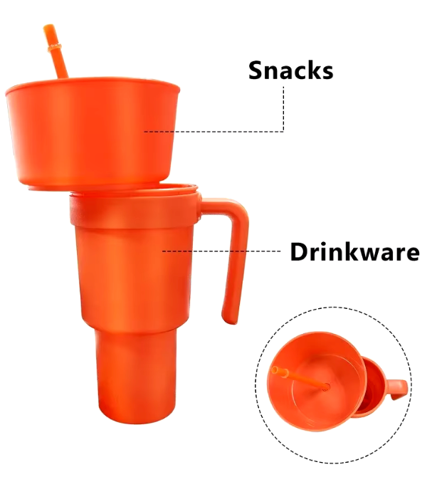 2-in-1 Tumbler – Popcorn & Drink Combo Cup