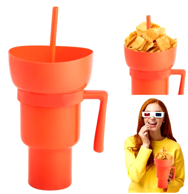 2-in-1 Tumbler – Popcorn & Drink Combo Cup