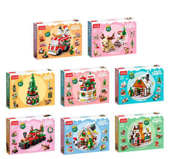 6-in-1 Christmas Building Blocks Set with Light