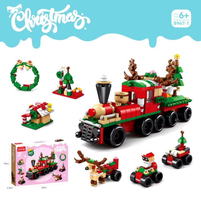 6-in-1 Christmas Building Blocks Set with Light