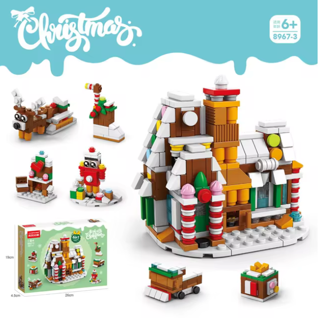 6-in-1 Christmas Building Blocks Set with Light