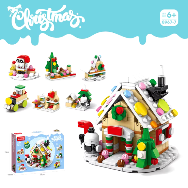 6-in-1 Christmas Building Blocks Set with Light