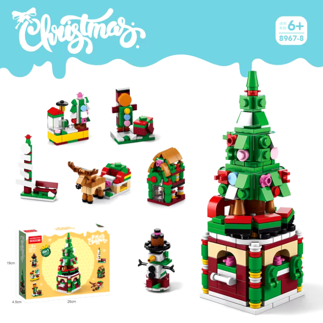 6-in-1 Christmas Building Blocks Set with Light